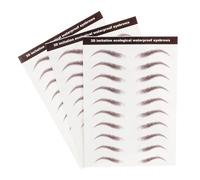 VICASKY 3 Feuilles Autocollants Sourcils Marron Imperméables Transferts Peau Réalistes Maquillage Sculpteur