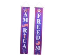 VICASKY 3 Paires Bannière Suspendue Patriotique pour Porche et Porte Décoration pour Fête et Memorial Day Facile à Installer pour Fête Indépendance et Événements Intérieur et Extérieur