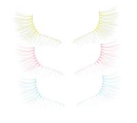 VICASKY 3 Paires faux cils artificiels cils bleus faux cils scintillants cils bouclés russes Costume de toile d'araignée cils verts faux cils aspect naturel nylon