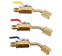 VICASKY 3 Pièces Adaptateur Vannes De Réfrigérant De Climatiseur Vanne Compacte Coudée Réfrigérant Vannes Compactes Aire Conditionnée Durite R22 Sphérique Vanne à Bille En Laiton Cuivre