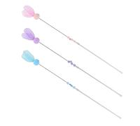 VICASKY 3 pièces Bâtons Interactifs pour Chat avec Plumes et Boules de Stimulant pour Exercice et Amusement des Chats Intérieur Kit de Jeu pour Chatons Couleurs Rose Bleu