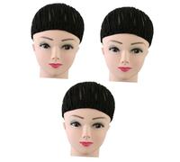 VICASKY 3 Pièces Bonnet Perruque Au Crochet Extensible Noir S pour Tresses Cornrow Confortable et Respirant pour Perruques Tressées