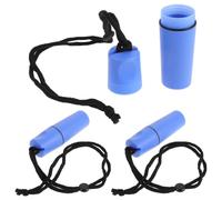 VICASKY 3 Pièces Bouteille de Rangement Étanche Portable pour Kayak en Plastique Bleu avec Corps Moulé, Bouchon Vissé Étanche et Large Ouverture, Camping Paddling en Lac