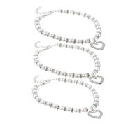 VICASKY 3 Pièces Collier à Breloques pour Chat Collier Orné de Cristaux pour Chien Ajustable pour Petits Chiens et Chats