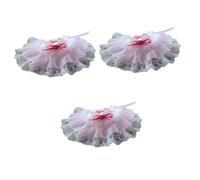 VICASKY 3 Pièces Collier Décoratif pour Chien XS Dentelle Rose Bandana Élégant et Confortable pour Chiots Accessoire Mode pour Fêtes et Occasions Spéciales