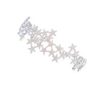 VICASKY 3 Pièces Couronne Mariage Cristal Rhinestones Étoile Diadème Femme Accessoire Cheveux Blanc pour Mariages Fiançailles et