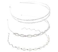 VICASKY 3 Pièces Couronnes de Fleurs Cristal avec Perles et Accessoires de Mariage Élégants et Filles