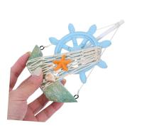 VICASKY 3 Pièces Décorations Nautiques Vintage avec Bouée de et Étoile de Mer Modèles de Bateau Méditerranéens pour Table Salon Bureau et Fête à Thème Plage