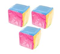 VICASKY 3 Pièces Dés Éducatifs Peluche avec Poches Transparentes pour Cartes Cubes Doux et Ludiques pour Jeux Mathématiques et Apprentissage Garçon Fille