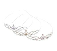 VICASKY 3 pièces Diadème Couronne Princesse Strass Brillante pour Filles Bandeau Tiara Cristal Confortable pour Anniversaire Mariage et Fête