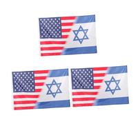 VICASKY 3 Pièces Drapeau de Jardin Amitié Israël Américain Extérieur pour Événements Parades