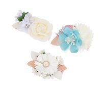 VICASKY 3 Pièces Épingles à Cheveux Forme De Fleur Artificielle Pour Mariée Jolies Barrettes à Cheveux Pour Garçon Fille Ornement