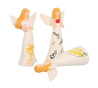 VICASKY 3 pièces Figurines Anges de Noël Résine Beige Statue Ange en Prière Décorative pour Étagère et Cheminée Ornement de Bénédiction pour Maison et Souvenir