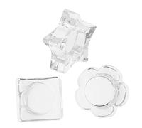 VICASKY 3 Pièces Glass Dappen Dish Set For Nail Art Ice Cube Shape Multipurpose Palette And Brush Cleaner Holder For Professional Manicure