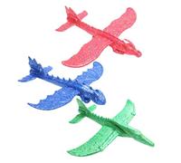 VICASKY 3 pièces Jouets Avion à Lancer Main Epp pour Garçon Fille Modèles Avions Dragon et Ptérosaure Léger Flexible et Résistant Aux Chocs Cadeau Ludique Extérieur pour Couleur Aléatoire