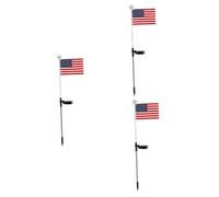 VICASKY 3 Pièces Lampe Solaire Jardin LED Drapeau Américain Lampes Extérieures Étanches pour Décoration de Pelouse et Patio avec Poteau Drapeau Ambiance Festive pour Extérieur