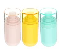 VICASKY 3 pièces Lot de Flacons Cosmétiques Rechargeables Plastique Abs Bouteilles Vides pour Shampoing Lotion Spray Petits Contenants de Voyage Pratiques et Légers Jaune Rose Vert