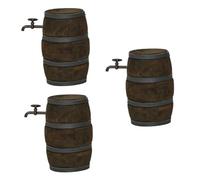 VICASKY 3 Pièces Maison De Cave Mini Baril De Bière en Bois Mini Tonneau Modèle avec Robinet Fût De Bureau Tonneau De Vin Décoration De Scène Miniature Fût De Vin Mini Fût Décor De