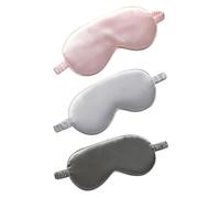 VICASKY 3 pièces Masque Sommeil Soie Double Face Confortable et pour Voyage Bandeau Élastique Anti-lumière pour Nuit Sieste et Relaxation