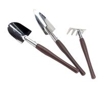 VICASKY 3 Pièces Mini Outils de Jardinage avec Pelle Râteau et Binette Acier Inoxydable Manche Plastique Antidérapant pour Plantation Intérieur et Extérieur