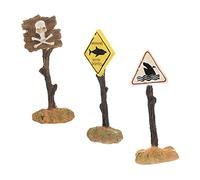 VICASKY 3 Pièces Ornement Aquarium Résine Panneau Avertissement Décor Paysage Poisson Compatible Réservoir Betta Déco Aquarium Poissons