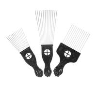 VICASKY 3 pièces Peigne à Cheveux Large Acier Inoxydable Peigne Pick Métallique Double Face pour Homme Démêlage et Coiffage Cheveux Bouclés Afro Résistant Convient et Fins