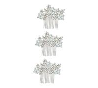 VICASKY 3 Pièces Peigne à Cheveux Mariage Argenté Accessoire Coiffure Élégant pour Mariée et Demoiselles Insert Cristal et Confortable