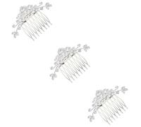 VICASKY 3 Pièces Peigne Cheveux Mariée avec Argenté Accessoire Cheveux Mariage Chic pour Mariée et Demoiselle Maintien Ferme sans Tiraillement pour Cérémonie et