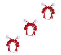 VICASKY 3 Pièces Pet Headgear Peking Opera Tassel Design Animal Costume Lightweight Party Headdress for Cats and Dogs