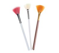 VICASKY 3 Pièces pinceau de surbrillance surligneur en forme d'éventail outil de maquillage applicateur de fard à joues pinceau à poudre accessoires cosmétiques tube en aluminium