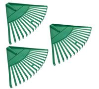 VICASKY 3 Pièces Râteau de Jardin Plastique Vert avec Large Surface de Travail et Résistant pour Ramassage Entretien des Pelouses et Potagers