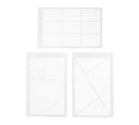 VICASKY 3 Pièces Règle D'art en Acrylique Ratio D'or, Outil de Dessin Précis pour Artistes, Aide la Composition en Studio et Projets Photographiques