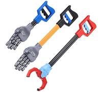 VICASKY 3 pièces Robot Bras Mécanique Interactif Préhension Manuel pour Apprentissage Précoce Plastique Robuste Bleu Noir et Rouge Éducatif Manipulation Objets