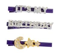 VICASKY 3 Pièces Sparkling Rhinestone Hair Clips For Star Moon Glitter Barrettes For Birthday Party Elegant And Stylish Hair Accessories