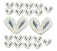 VICASKY 30 Pièces D’oreilles de Lapin en Tissu Gris pour Créations Diy, Accessoires de Coiffure Déco, Épingles à Cheveux Loisirs Créatifs, Ornements pour Fêtes et Chignons Féminins