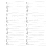 VICASKY 30 Pièces Lot de Épingles à Cheveux Mariage Perles et Strass Clips Forme U Décor Fleurs et Cristaux Accessoires Élégants pour Mariées et Demoiselles Honneur Confort et Maintien