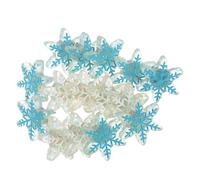 VICASKY 30 Pièces Punaises Décoratives de Noël Flocon Neige, Plastique, | Maison et Mur, Mettent en Valeur Messages et Photos, Style Hivernal, Blanc et Bleu