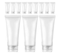 VICASKY 30 Pièces Tubes de Shampoing Vides, Tube Nettoyant Visage Rechargeable 20ml, Plastique Blanc, Embouchure, Compressible, pour Crème et Gel, Usage Quotidien et Voyages