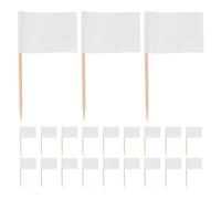 VICASKY 300 Drapeaux à Cure-Dents Vierges Blancs pour Buffet et Plateau de Fromages, Étiquettes Alimentaires Miniatures pour Apéritifs, Marqueurs pour Fêtes, Mariage et Plateau