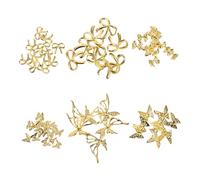 VICASKY 300 Pièces Décorations Ongles Creux et Nœuds pour Manucure Élégante Accessoires et Durables pour DIY et Occasions Spéciales