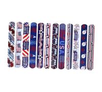 VICASKY 36 Pièces Bracelets Slap PVC Étanches Drapeaux pour Garçon Fille Accessoires Patriotique pour Fête Dindépendance Jouets Colorés et Flexibles pour Entre
