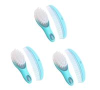 VICASKY 3ensembles Brosse Et Peigne Pour Garçon Fille De Soins Capillaires Doux Bleu Pour Massages Et Développement Cérébral Des Nourrissons
