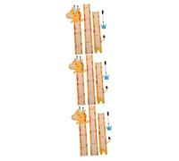 VICASKY 3ensembles Toise Murale Autocollante Animaux Pour Garçon Fille Décoration Murale Amovible Pour Suivi De Croissance Sticker Design Cartoon Giraffe Pour Chambre Garçon Fille