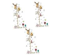 VICASKY 3pièces Autocollants Muraux Animaux De Zoo Règle De Amovible Pour Décoration De Chambre Garçon Fille Stickers Mural Et Lion Décoration Pour Nursery Collage