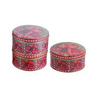 VICASKY 3pièces Boîtes Métalliques Vides Pour Produits De Boulangerie Petites Boîtes à Biscuits Avec Couvercle Mini à Friandises De Rangement Hermétiques Pour Bonbons Et