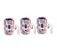 VICASKY 3pièces Chauffe-biberon Portable Avec Affichage Numérique Étui Isolant Pour Voyage Extérieur Adapté Aux Bouteilles De Lait Pour Bébés Design Camouflage Cinq Niveaux De