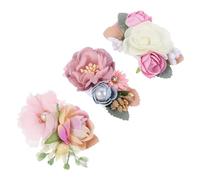 VICASKY 3pièces Couronne de Fleurs pour Mariée Coiffe avec Fleurs Artificielles Épingles à Cheveux pour Garçon Fille et Demoiselles Honneur