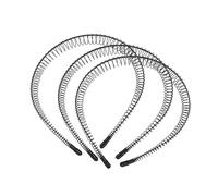 VICASKY 3pièces Serre-tête à Dents Rond Tressé Avec Peigne Bandeau à Ressort Laqué Pour Femmes Et Filles Lot De Serre-têtes Noirs