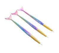 VICASKY 3pièces Set De Pinceaux à Nail Art Dégradé Sirène Outils De Peinture Pour Gel Uv Pinceaux Liner Pour Détails Et Mélange Pour Les Niveaux De Compétence