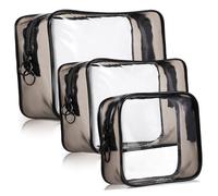 VICASKY 3pièces Trousse Maquillage Voyage Transparente Set de Pochettes Cosmétiques Format Voyage pour Ranger Produits de Beauté